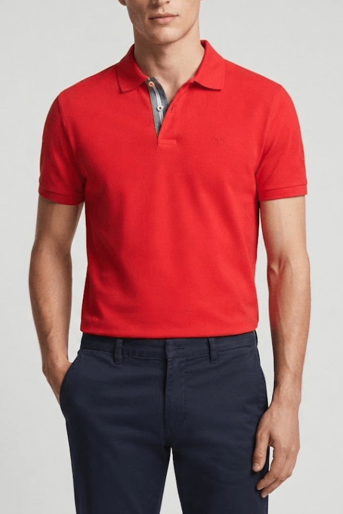 Camisa Polo Ogochi  Manga Curta Masculina 007001001 Slim Vermelho