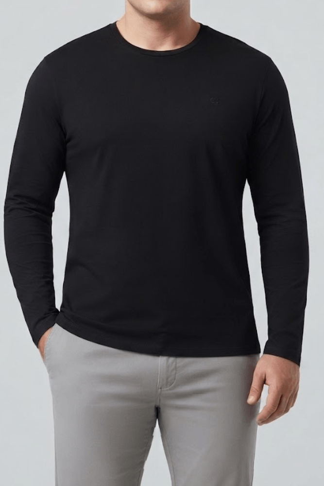 Camiseta Básica Manga Longa Ogochi Masculina 006450008 Preto