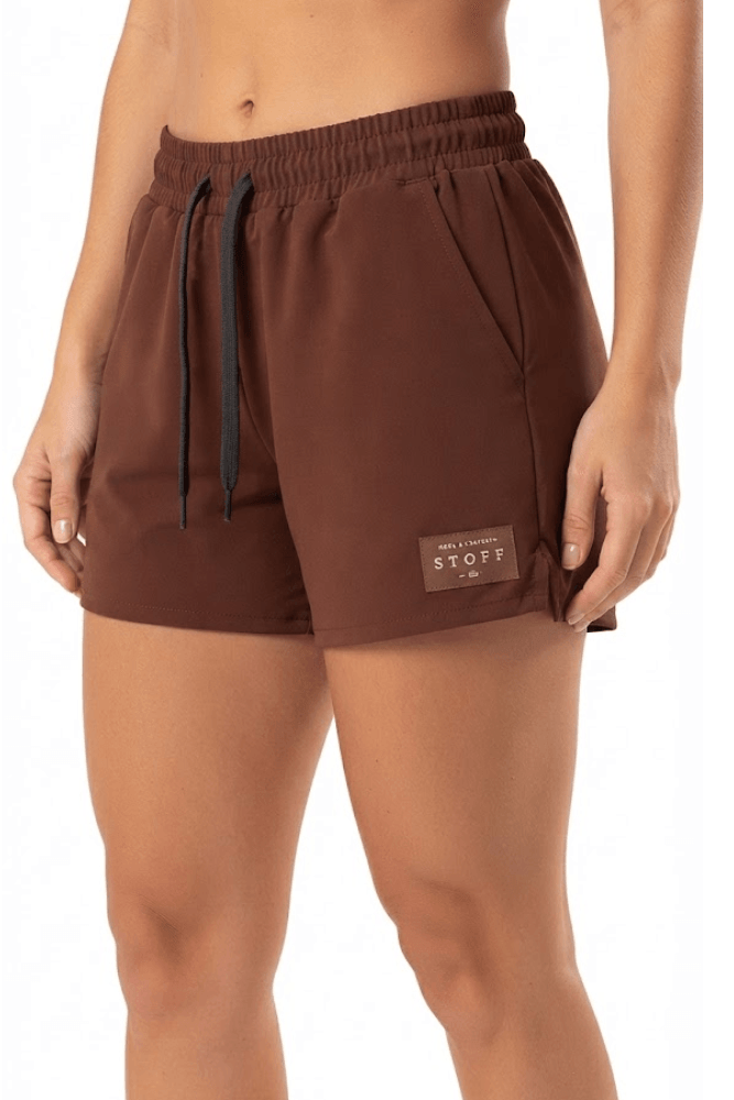 Shorts Stoff Feminino Tactel 09190 Marrom
