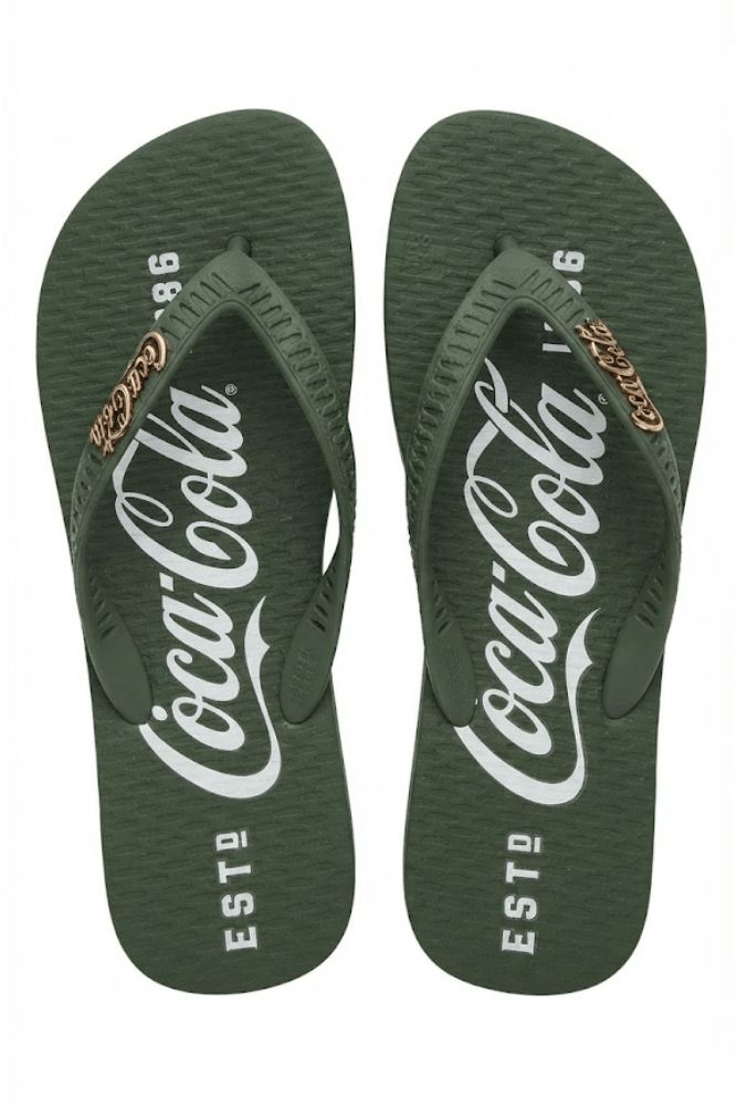 Chinelo De Dedo Coca-Cola Masculino Estampa Cc3515 Verde
