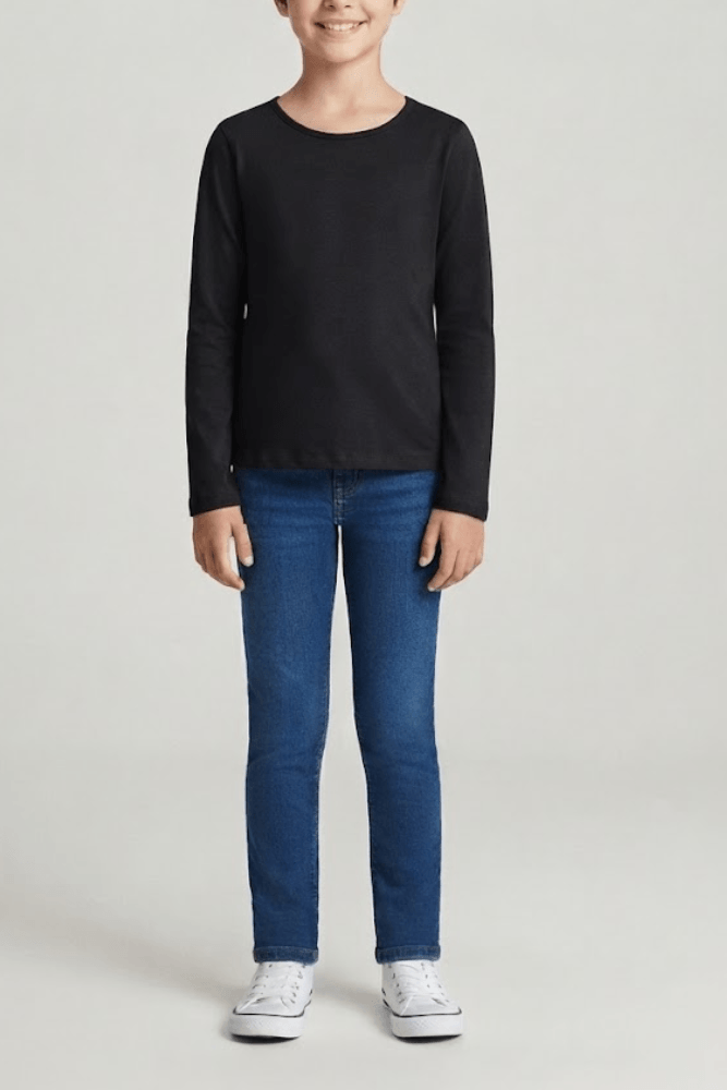 Blusa Alakazoo Manga Longa Menina Bebê Malha 00204 Preto