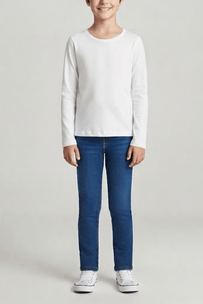 Blusa Alakazoo Manga Longa Menina Bebê Malha 00204 Branco