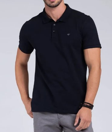Polo Manga Curta Docthos Slim Piquet 119088 Preto