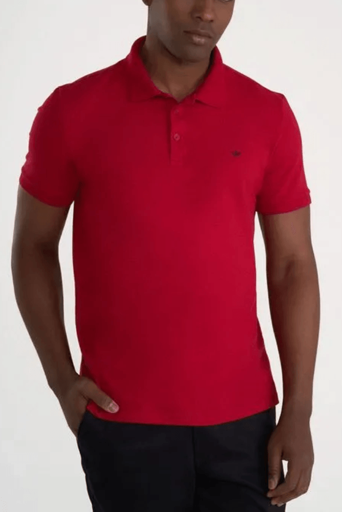 Polo Manga Curta Docthos Slim Piquet 119088 Vermelho