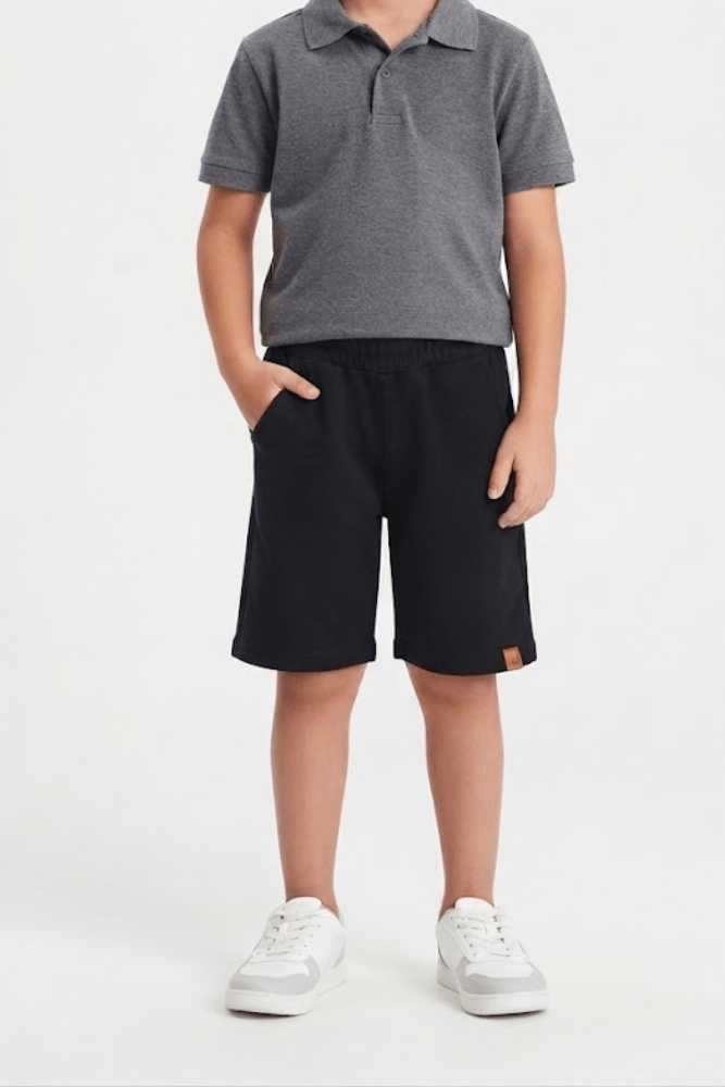 Bermuda Moletom Fenalu Juvenil Masculina 80594 Preto