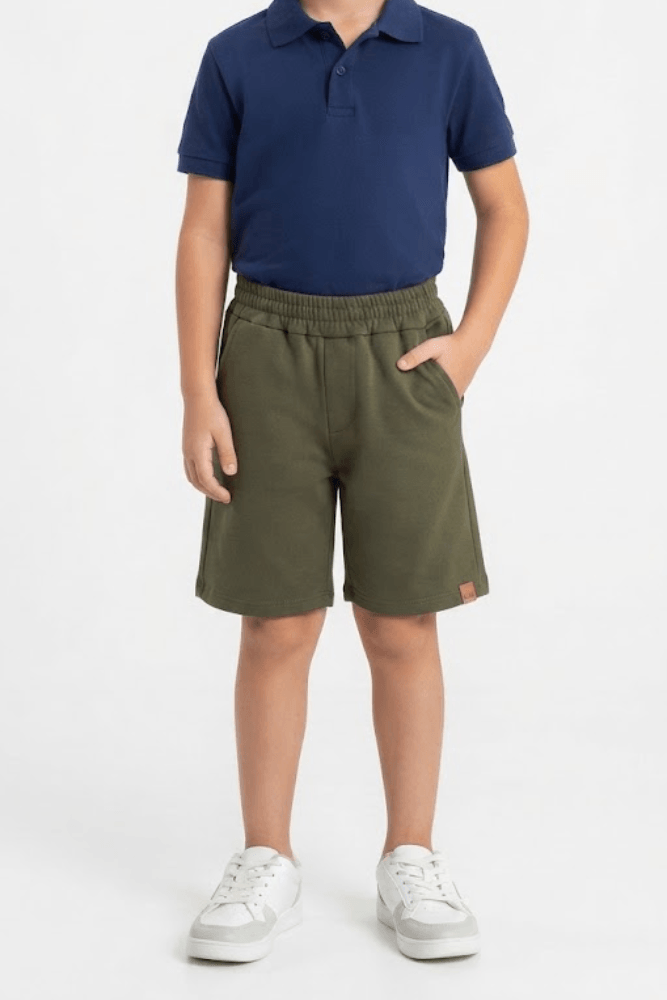 Bermuda Moletom Fenalu Juvenil Masculina 80594 Verde