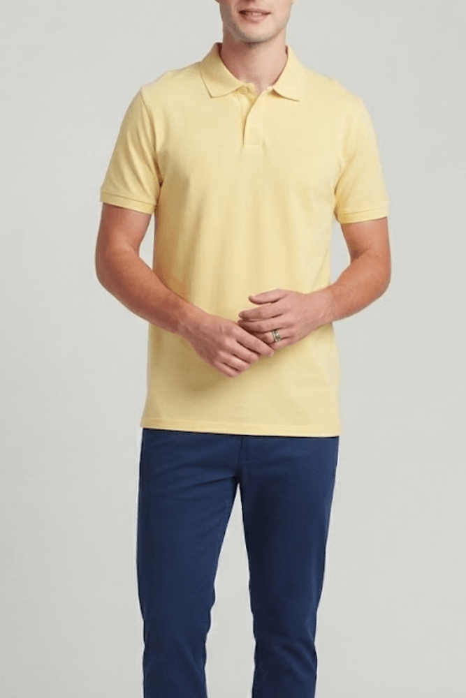 Polo Oceano Piquet Pt Bordada Masculina 103116 Amarelo