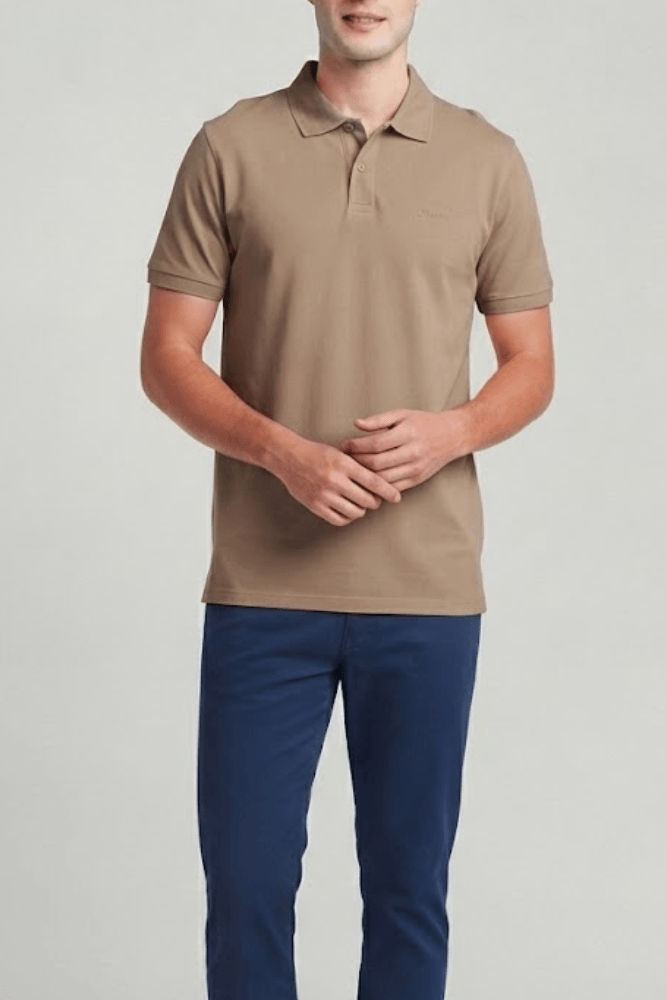 Polo Oceano Piquet Pt Bordada Masculina 103116 Marrom