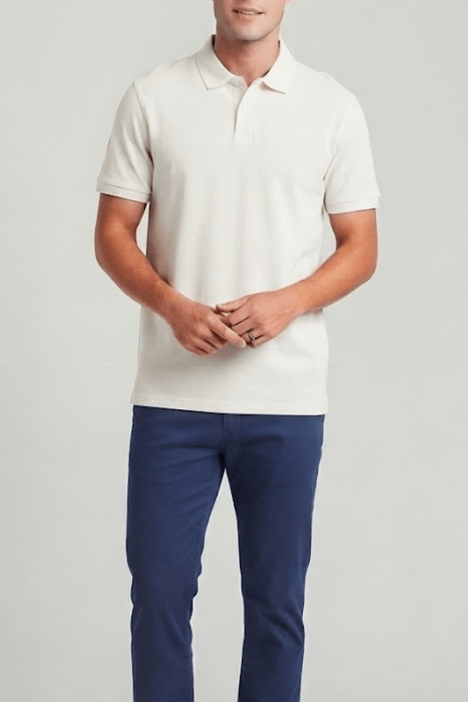 Polo Oceano Piquet Pt Bordada Masculina 103116 Off-White
