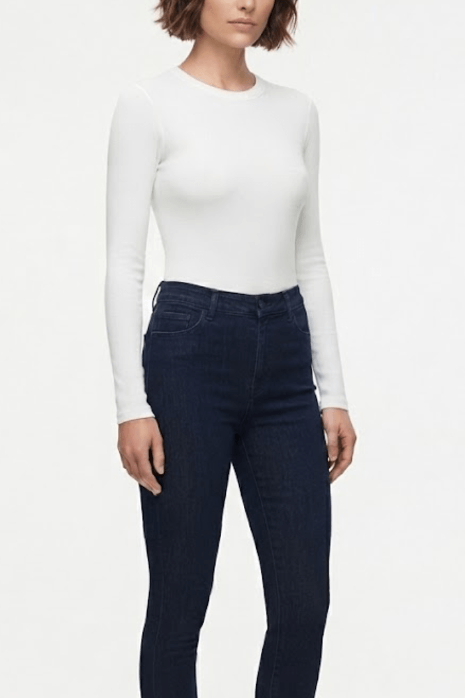 Blusa Manga Longa Estilo Do Corpo Segunda Pele Peluciada 70082 Branco