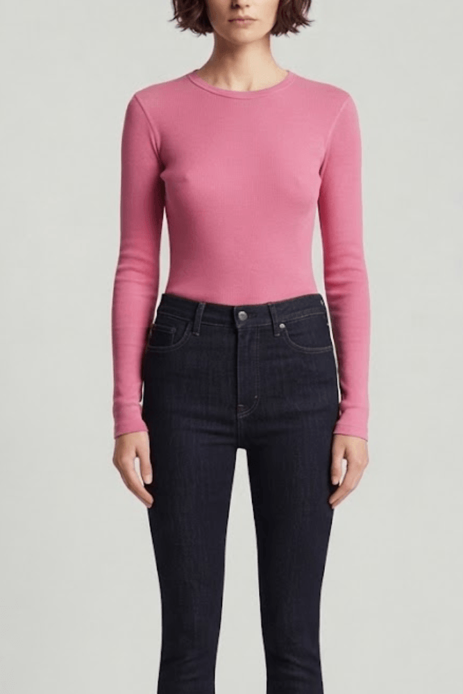 Blusa Manga Longa Estilo Do Corpo Segunda Pele Peluciada 70082 Rosa