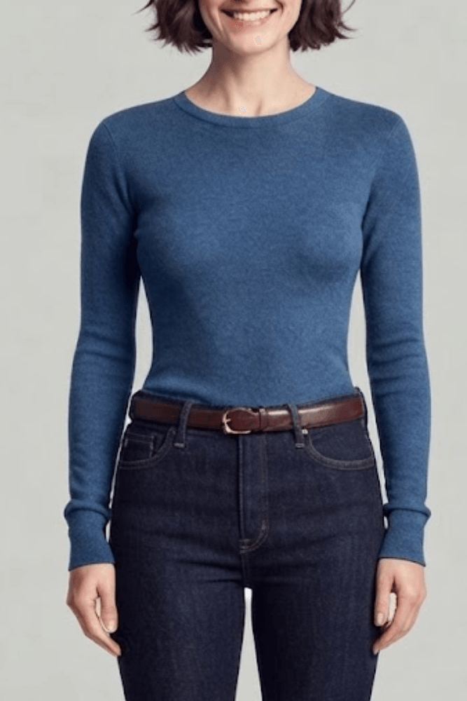 Blusa Manga Longa Estilo Do Corpo Segunda Pele Peluciada 70082 Azul