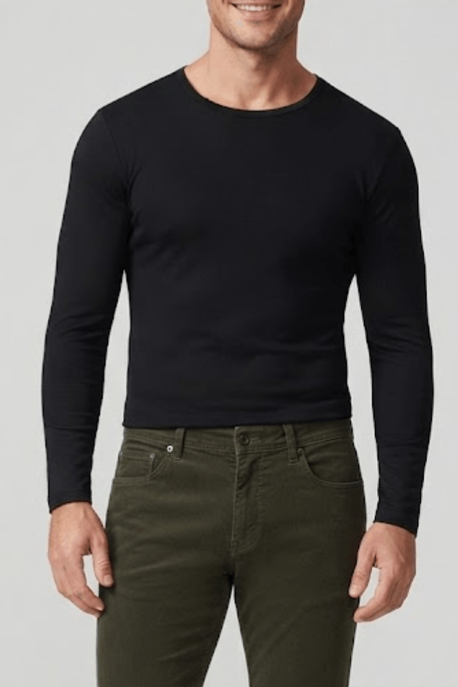 Camiseta Térmica Manga Longa Estilo Do Corpo Masculina 3421 Preto