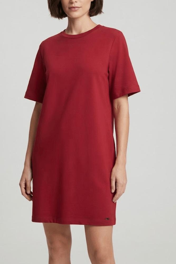 Vestido Curto Malha Viscose Lunender Feminino 00590 Vermelho
