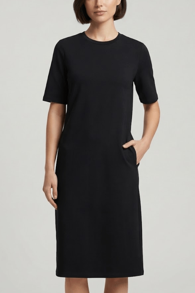 Vestido Curto Malha com Bolso Lunender Feminino 00624 Preto