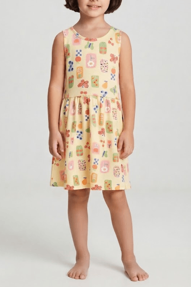 Vestido Infantil Menina Brandili Estampado 80185 Off-White