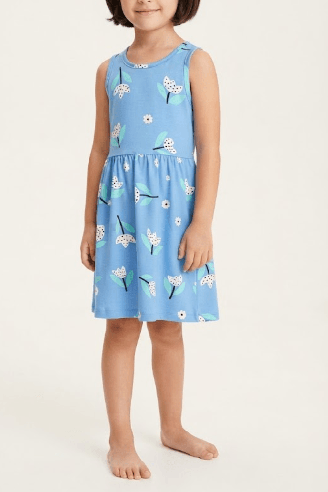 Vestido Infantil Menina Brandili Estampado 80185 Azul