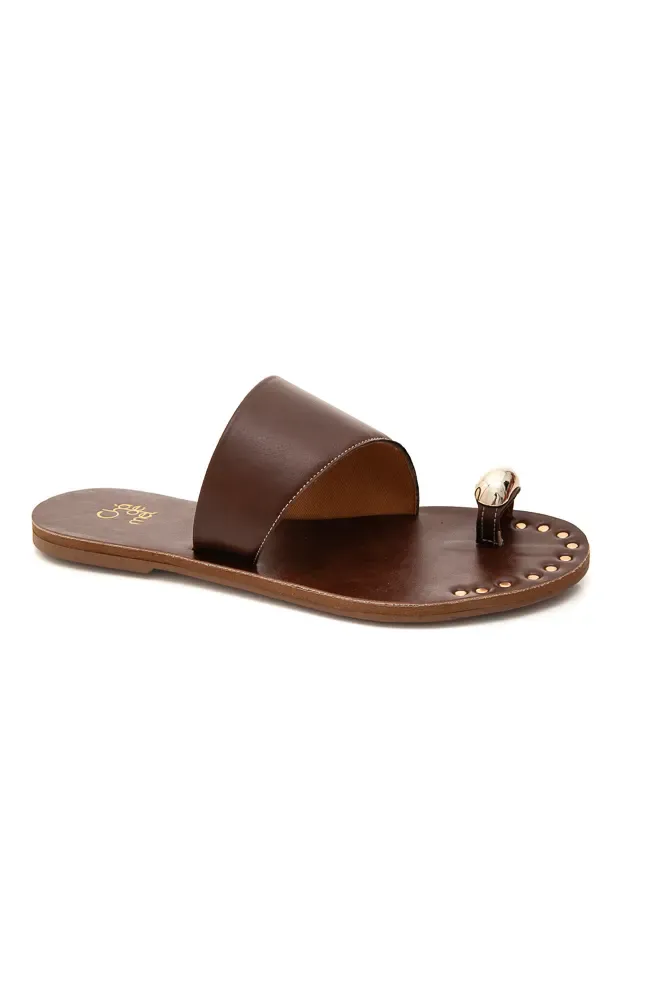 Chinelo Chá De Mel Rasteiro Feminino Casual I313226 Marrom