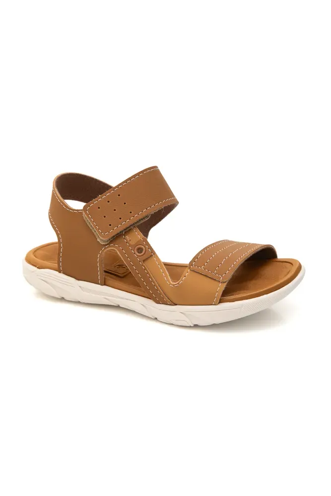 Sandália Novopé Velcro Infantil Menino Basic 85001506-3116 Caramelo