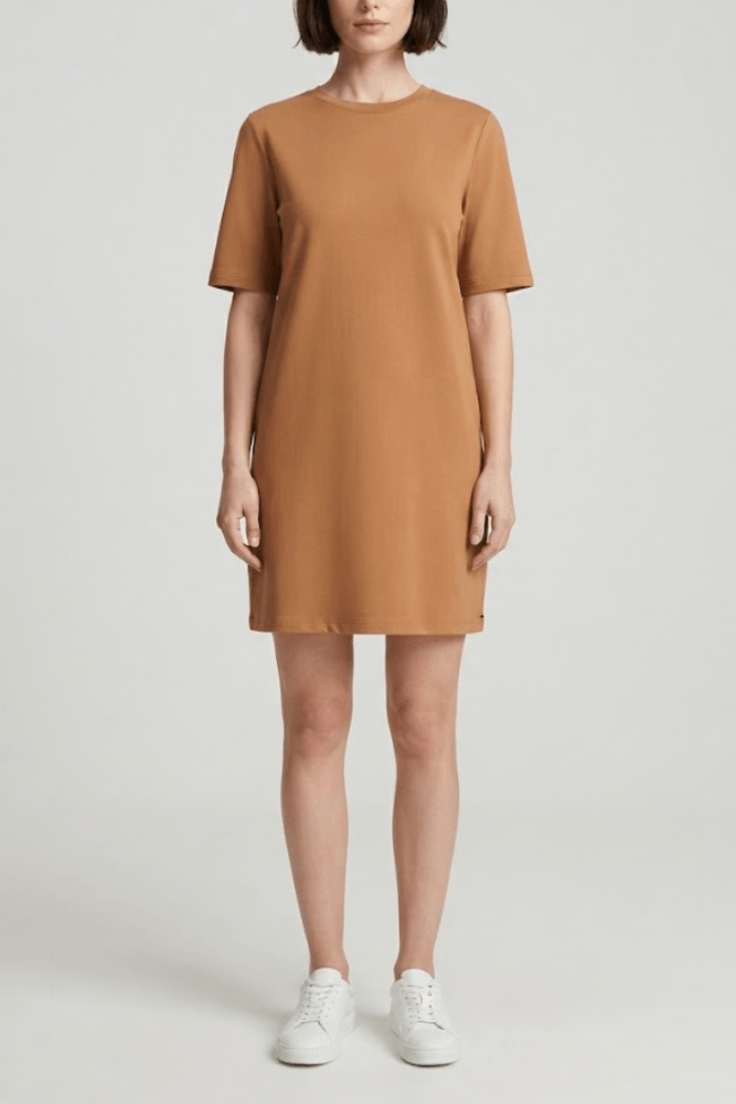 Vestido Curto Malha Marbella Lunender Feminino 00627 Marrom