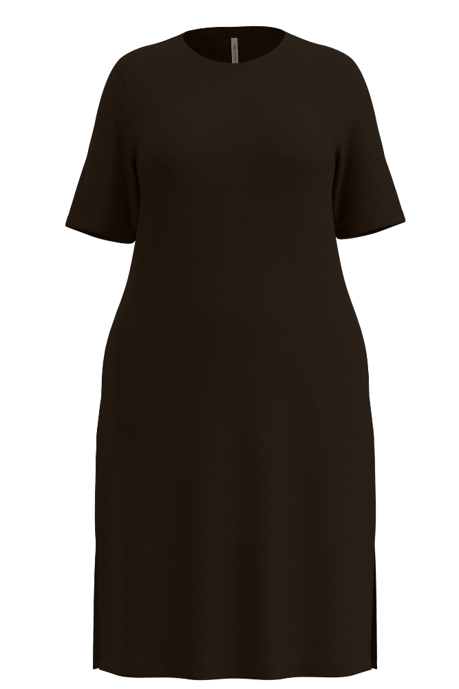 Vestido Longo Midi Malha Viscose Lunender Feminino 00645 Preto