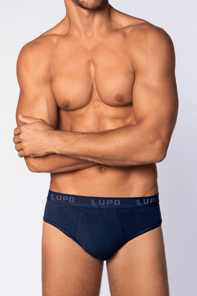Cueca Lupo Slip Algodão Masculina Cós Discreto 485-002 Marinho