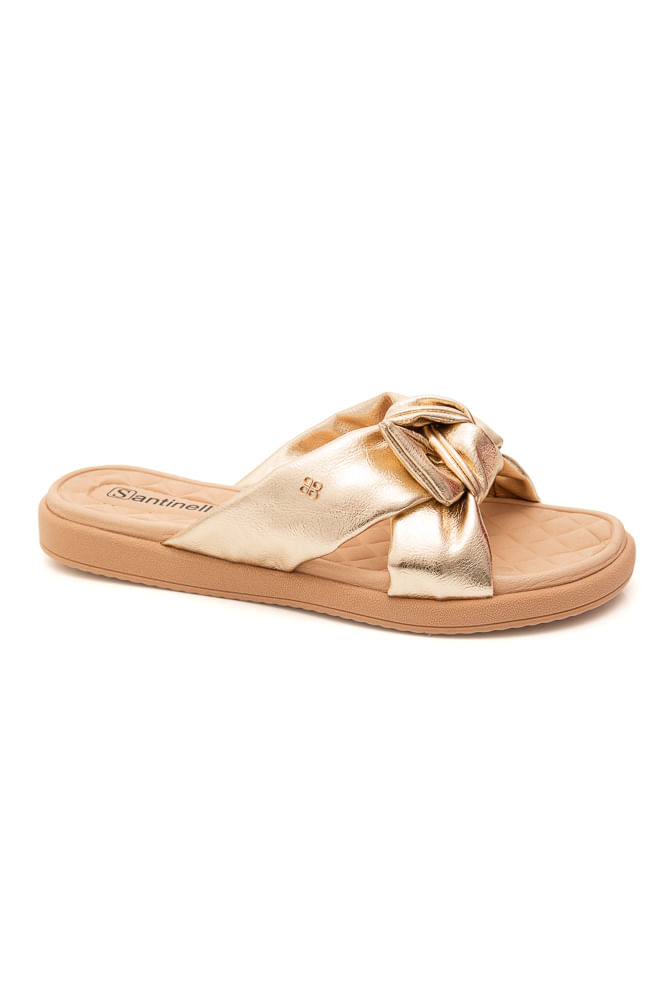 Chinelo Rasteita Papete Feminino Santinelli 1808-036 Ouro