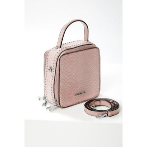 Bolsa Transversal Feminina Wj 45223 Tachas Croco Rosa