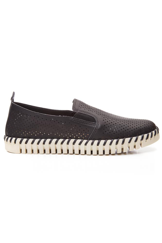 Tenis-Casual-Slip-On-Feminino-Bottero-Couro-Atanado-Preto
