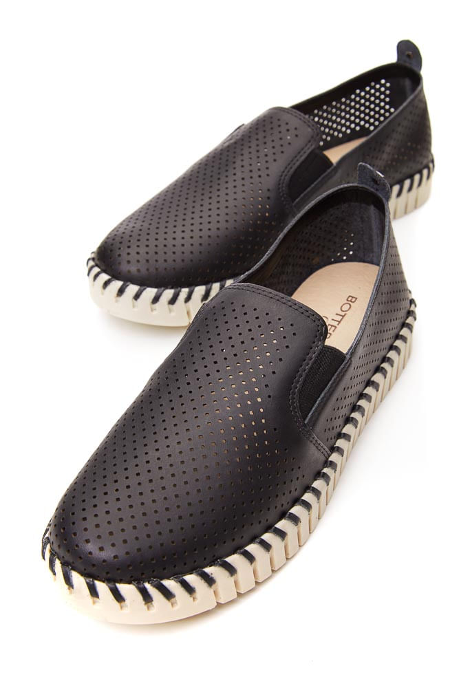 Tenis-Casual-Slip-On-Feminino-Bottero-Couro-Atanado-Preto