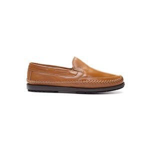 Sapato  Mocassim Masculino Jovaceli 4006nb Couro Caramelo