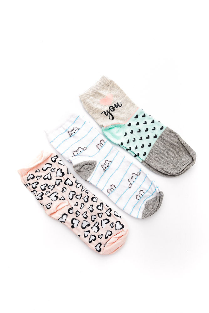 Meia-Casual-Feminina-Kit-3-Pares-Selene-7451.002-Sortido