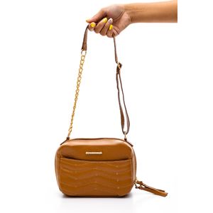 Bolsa Transversal Feminina Corrente Di Marly'S 7707 Caramelo