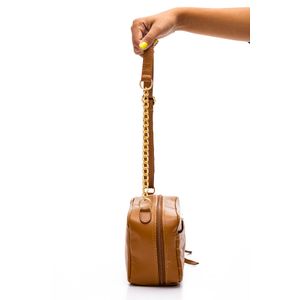 Bolsa Transversal Feminina Corrente Di Marly'S 7707 Caramelo