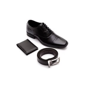 Kit Sapato Social West Line - Cinto E Carteira 1817 Preto