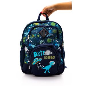 Kit Mochila + Lancheira Astro Dino Menino Up4you Ms46304up Azul