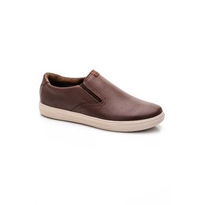 Sapatênis Slip On Masculino Couro Pegada 110402-02 Marrom
