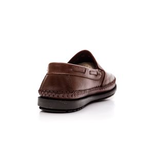 Sapato Mocassim Jovaceli Confort Sola Gel Masculino Couro 4006nd Marrom