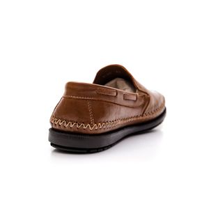 Sapato Mocassim Jovaceli Confort Sola Gel Masculino 4006na Castanho