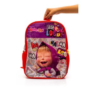 Mochila Escolar Infantil Menina Masha E Urso Luxcel Is37501mu Vermelho