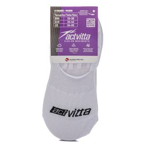 Kit Actvitta 3 Pares De Meias Sapatilha  Algodão Unissex - 4999.1 Branco
