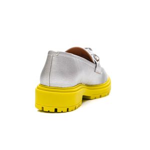 Sapato Vizzano Oxford Feminino London Neon 1411.101.24250 Prata