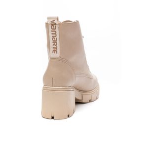 Bota Via Marte Coturno Feminino Amarração 23-309-01 Off-White