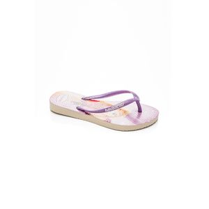 Chinelo Havaianas Infantil Menina Slim Princesas Glitter 4123-0121 Bege