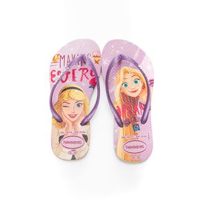Chinelo Havaianas Infantil Menina Slim Princesas Glitter 4123-0121 Bege