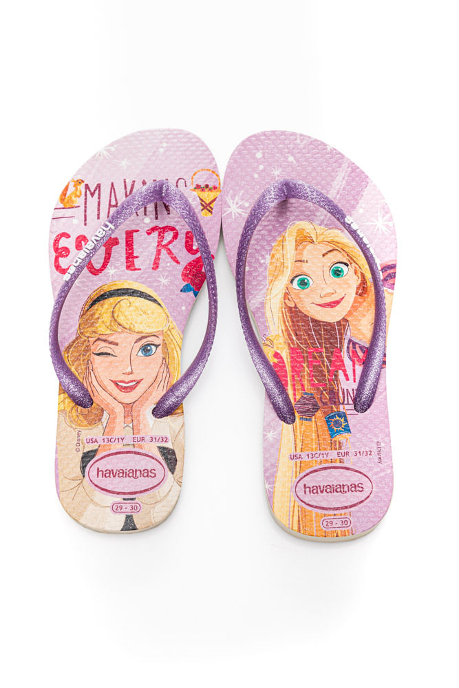 Chinelo-Havaianas-Infantil-Menina-Slim-Princesas-Glitter-4123-0121-Bege