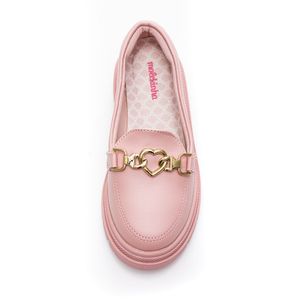 Sapato Molekinha Mocassim Juvenil Menina Coração 2566.102 Rosa