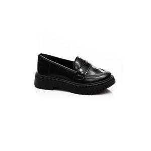Sapato Pink Cats Mocassim Juvenil Menina Holográfico V3481-001 Preto