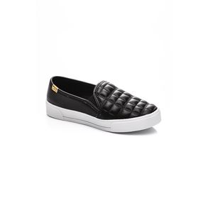 Tênis Yoa Casual Feminino Slip On Matelassê  L-Al468 Preto