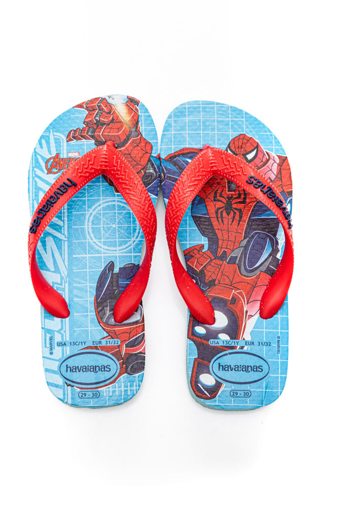 Chinelo De Dedo Havaianas Top Infantil Menino Marvel Ii 2404 Azul